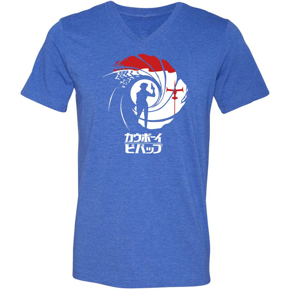 Unisex V-Neck T-Shirt - WJ7MDR21 - Heather True Royal - 14