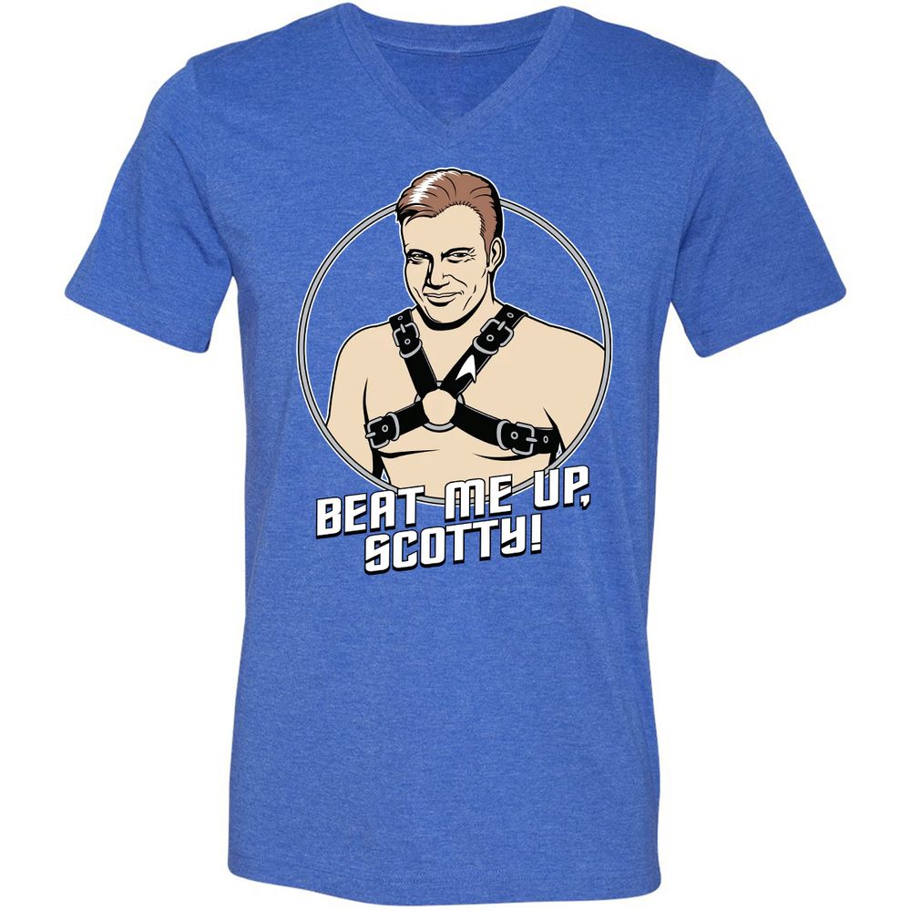 Unisex V-Neck T-Shirt - HBNGHY1G - Heather True Royal - 14