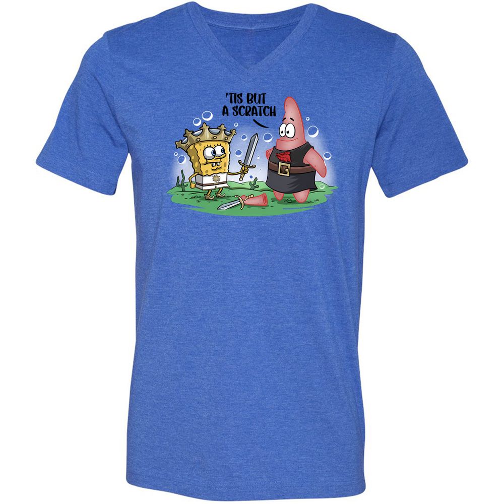 Unisex V-Neck T-Shirt - 3H61MKR8 - Heather True Royal - 14