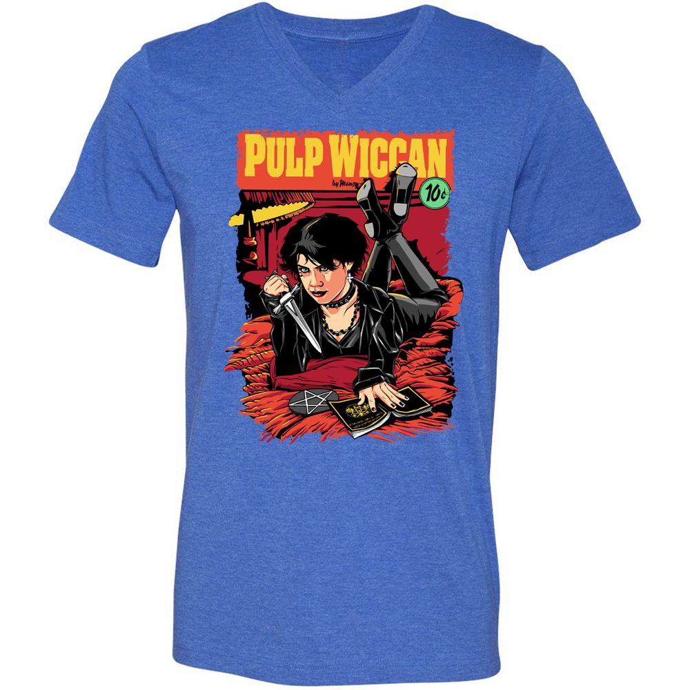 Unisex V-Neck T-Shirt - VD9F4Y1Z - Heather True Royal - 14