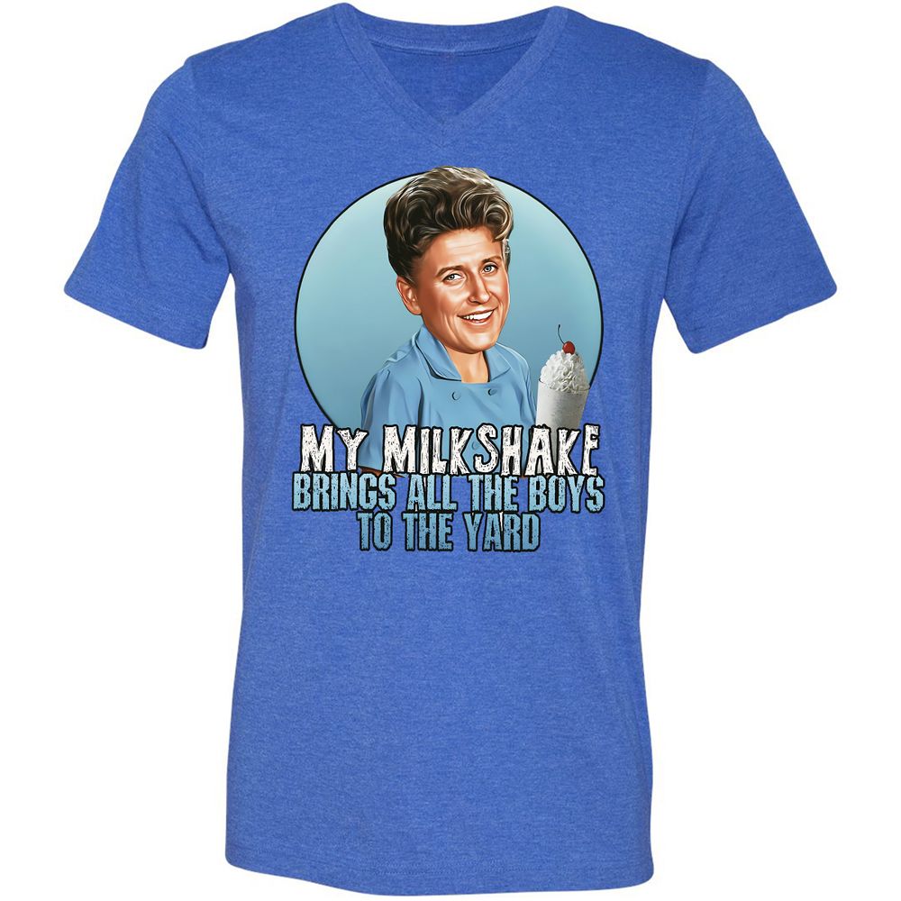 Unisex V-Neck T-Shirt - V8JW2LPR - Heather True Royal - 14