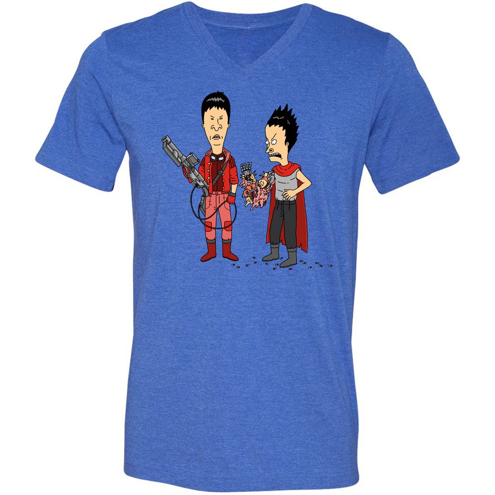 Unisex V-Neck T-Shirt - G9AFZ4SV - Heather True Royal - 14