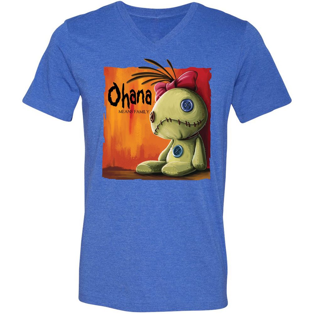 Unisex V-Neck T-Shirt - 82HH52YE - Heather True Royal - 14