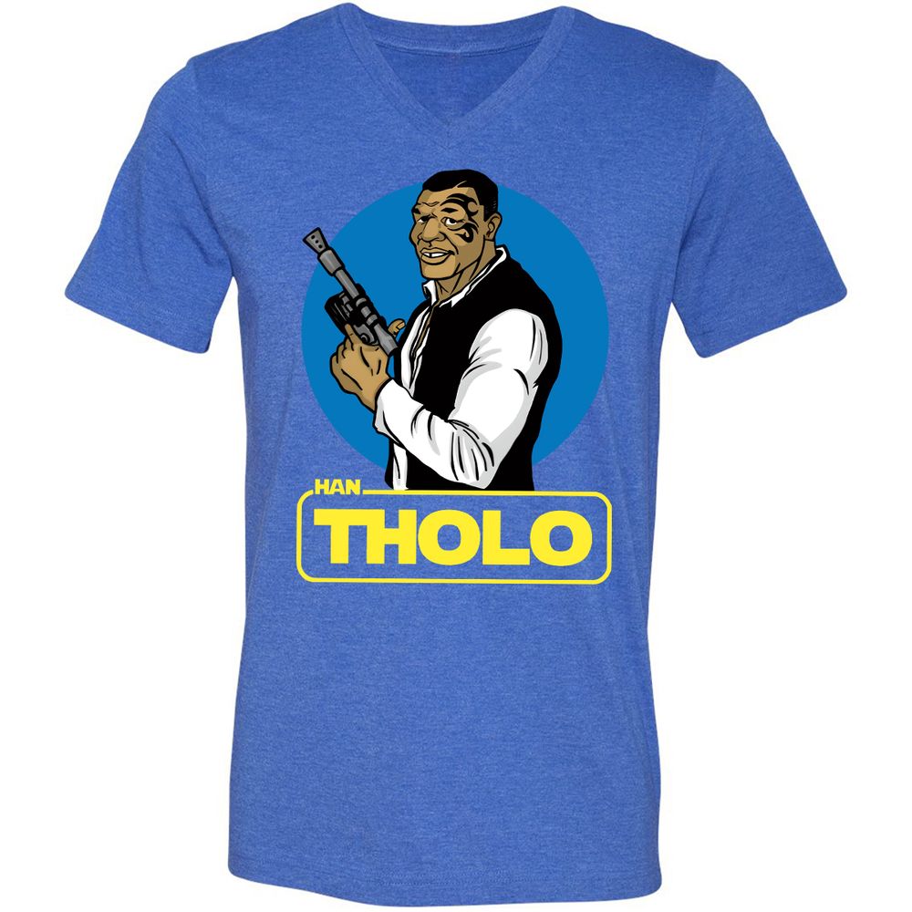 Unisex V-Neck T-Shirt - 674SR69E - Heather True Royal - 14