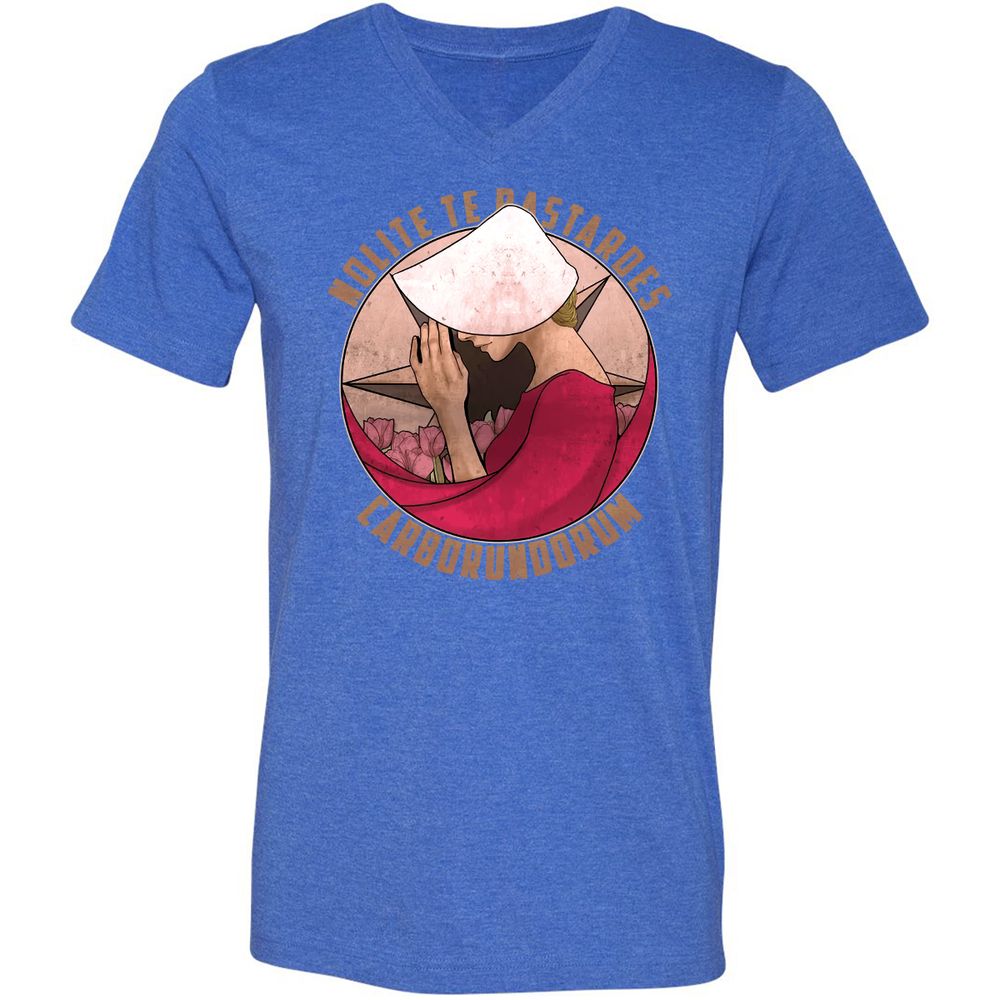Unisex V-Neck T-Shirt - 3ZPS6SK8 - Heather True Royal - 14