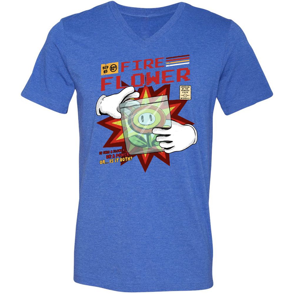 Unisex V-Neck T-Shirt - Y7EM8ZXW - Heather True Royal - 14