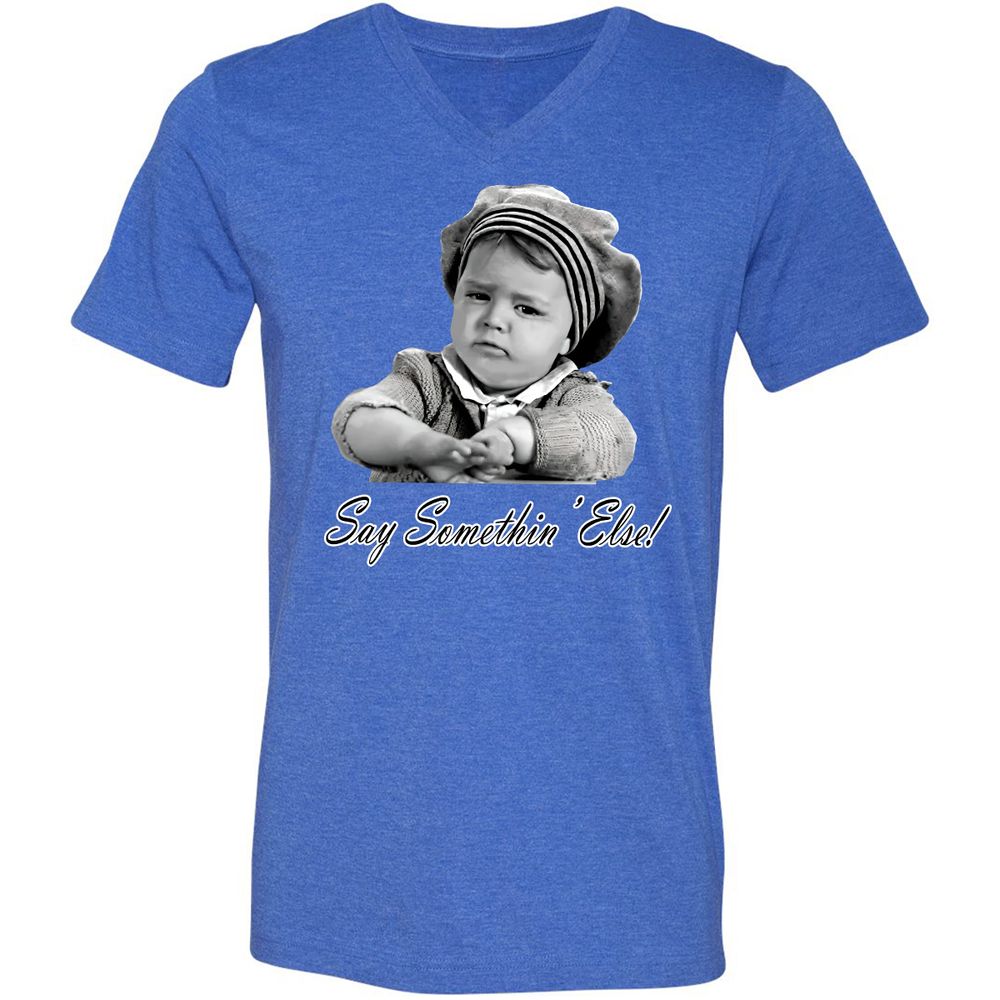 Unisex V-Neck T-Shirt - P1N87MQT - Heather True Royal - 14