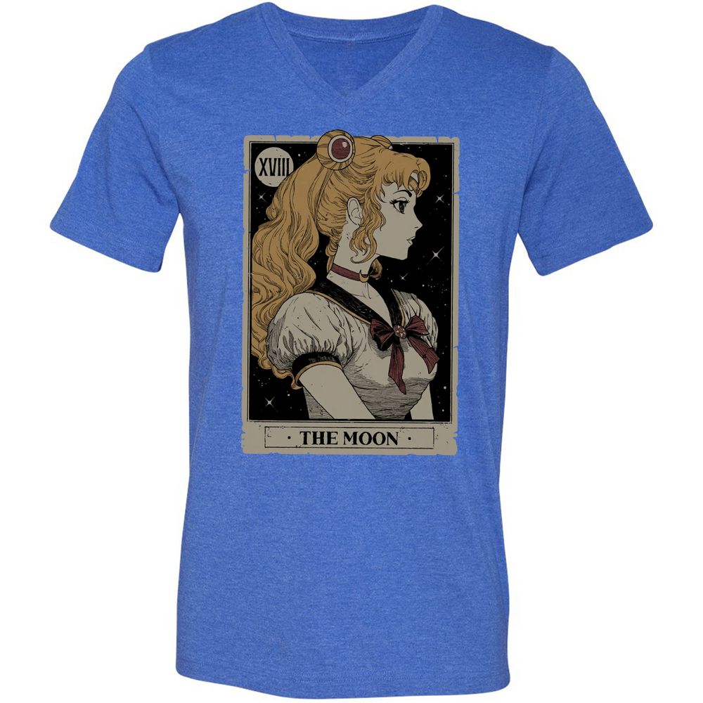 Unisex V-Neck T-Shirt - RWYRYN3G - Heather True Royal - 14