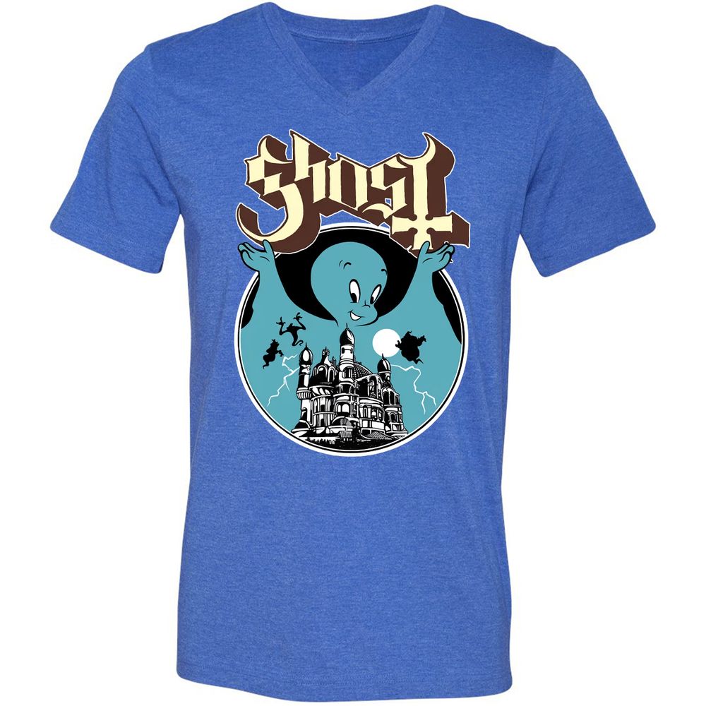 Unisex V-Neck T-Shirt - JWCS5191 - Heather True Royal - 14