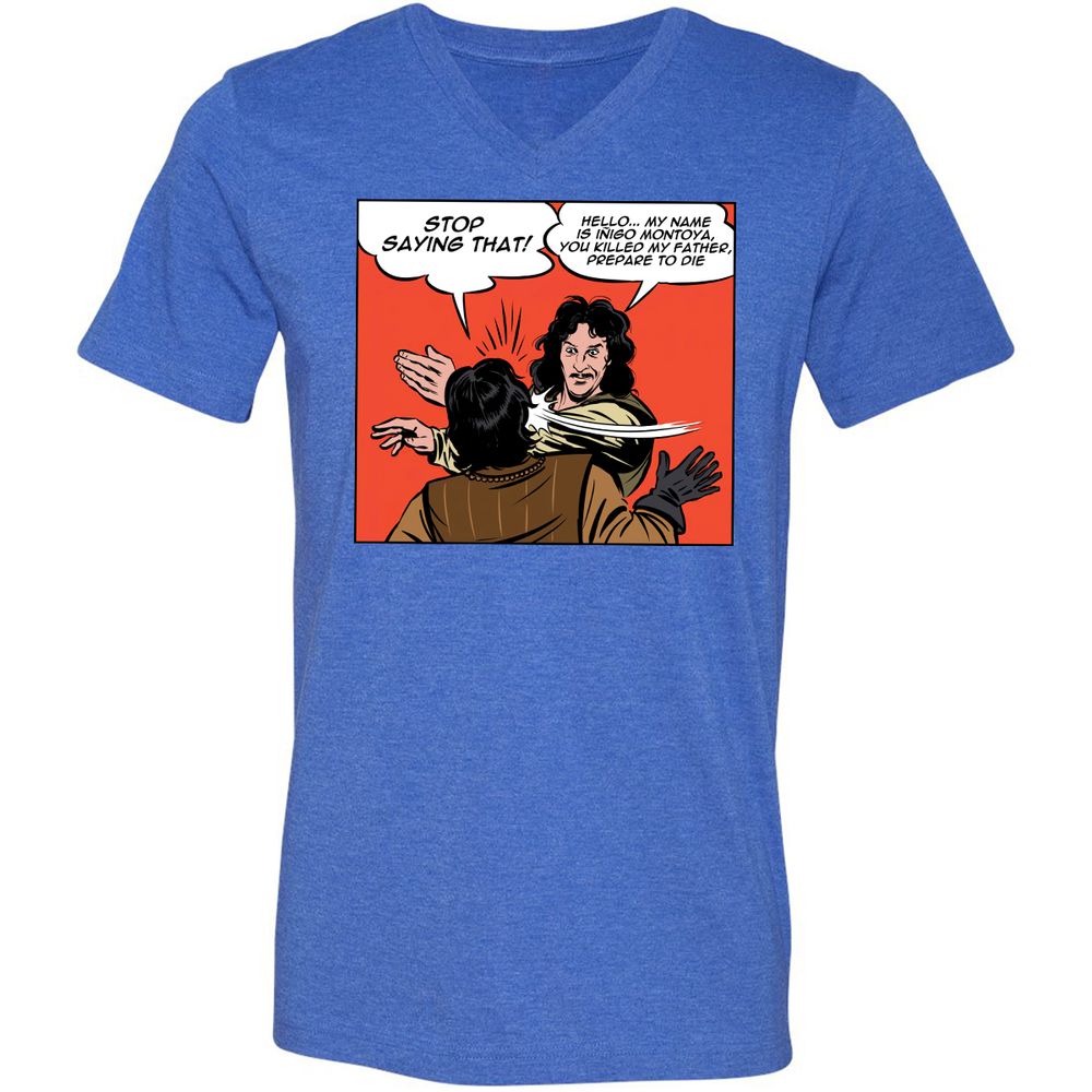Unisex V-Neck T-Shirt - P96KFTP5 - Heather True Royal - 14