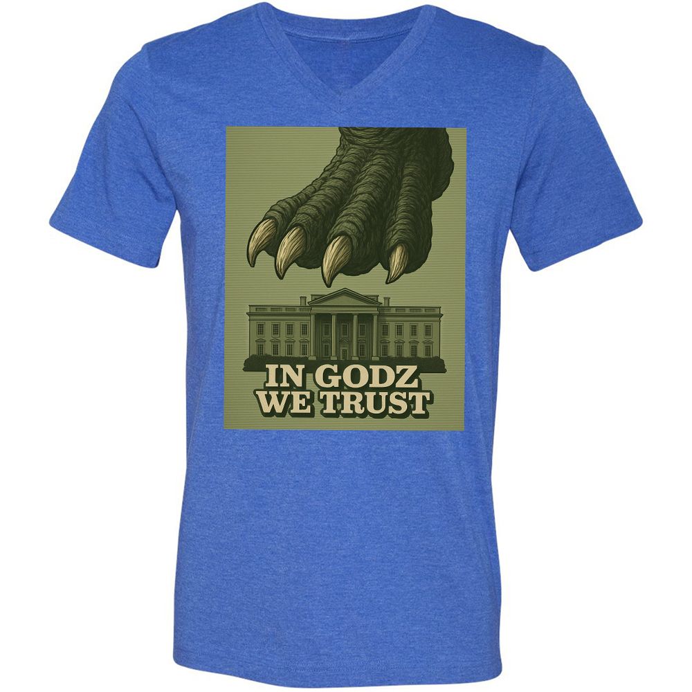 Unisex V-Neck T-Shirt - NJMADRS8 - Heather True Royal - 14