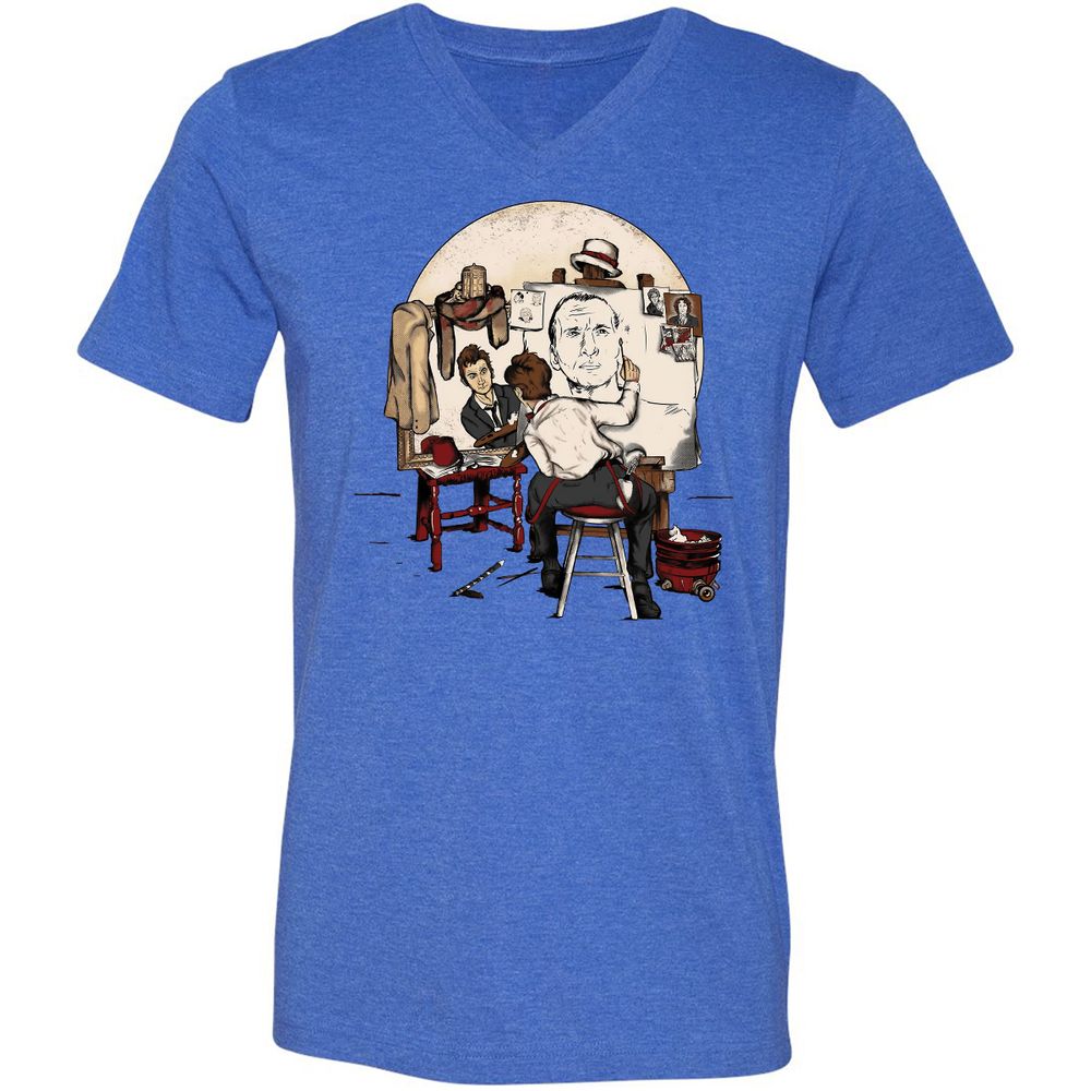 Unisex V-Neck T-Shirt - YFNADRQY - Heather True Royal - 14