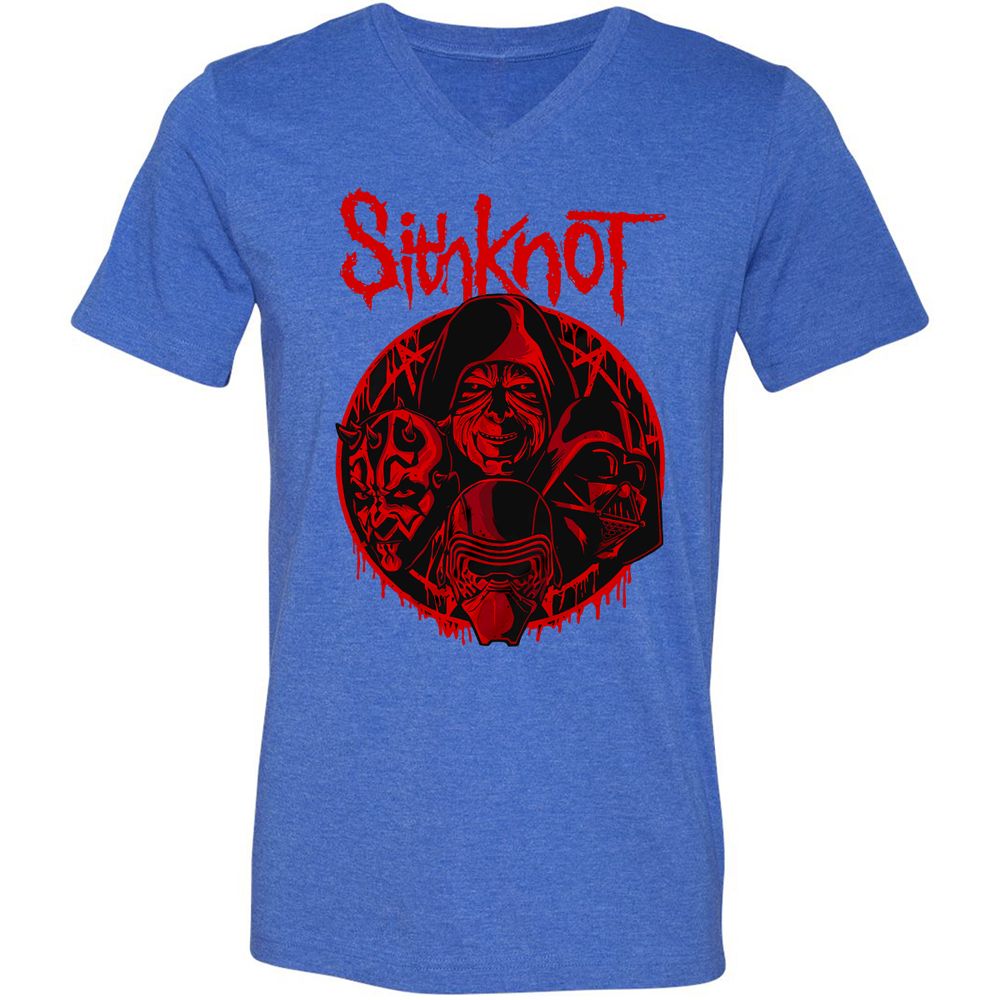 Unisex V-Neck T-Shirt - P7KMRZN1 - Heather True Royal - 14