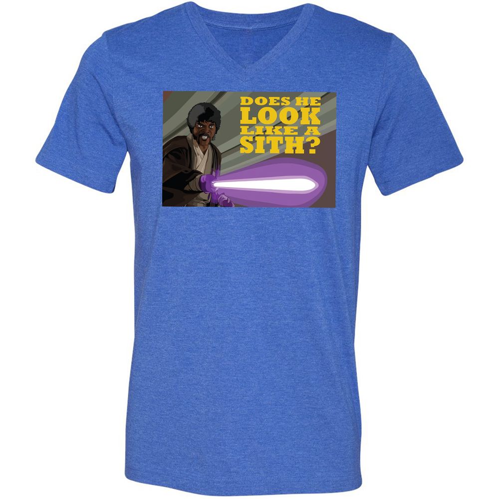 Unisex V-Neck T-Shirt - CEU62ZUE - Heather True Royal - 14