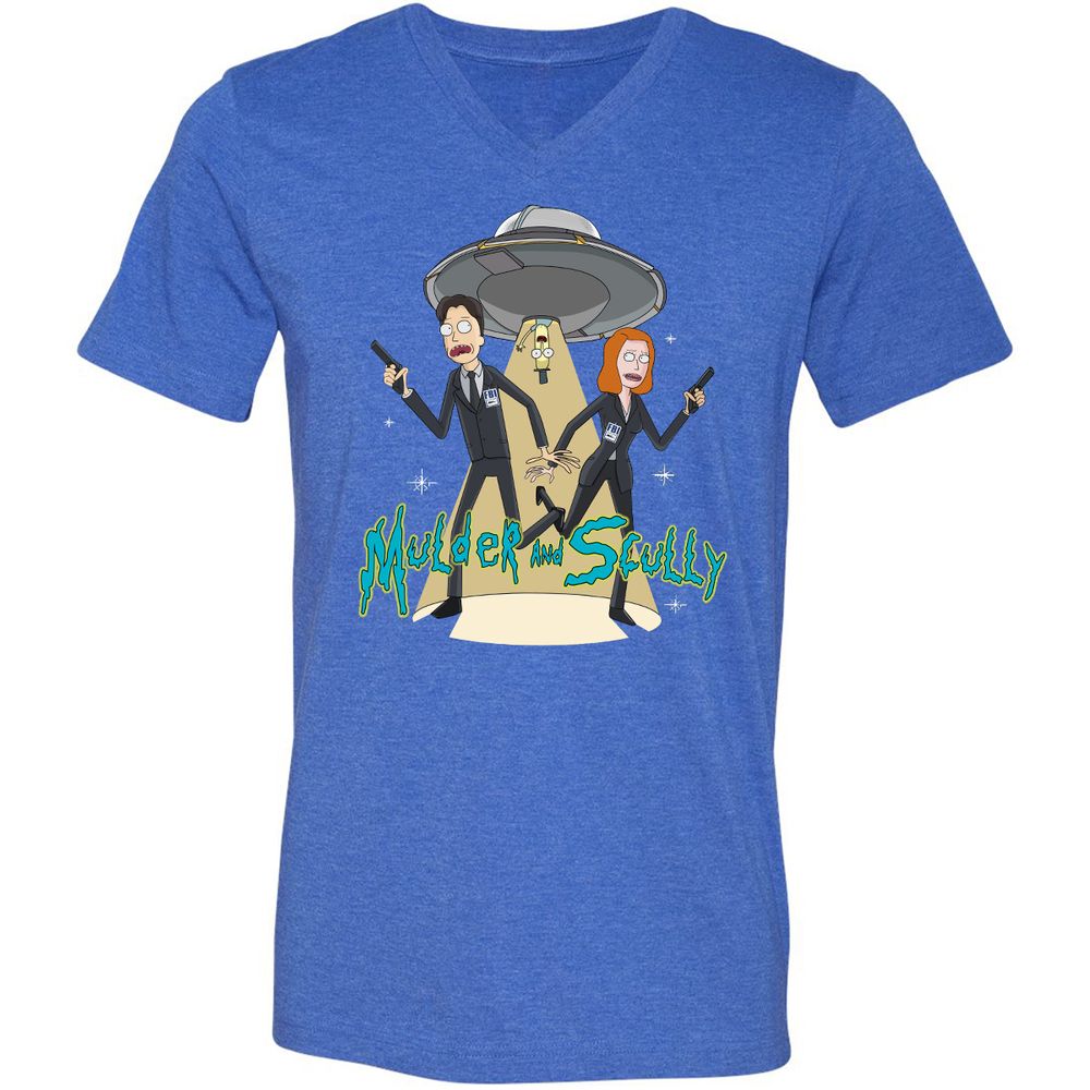 Unisex V-Neck T-Shirt - UBGAG5X2 - Heather True Royal - 14