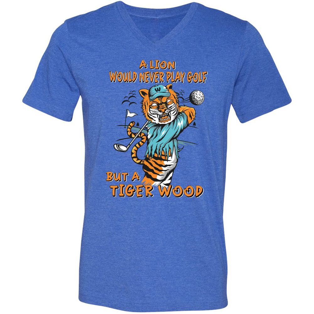 Unisex V-Neck T-Shirt - S5CBJBKR - Heather True Royal - 14