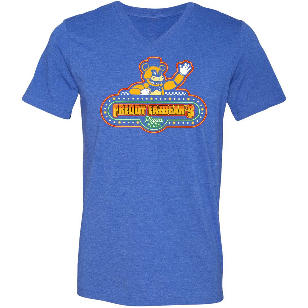 Unisex V-Neck T-Shirt - 1QRD4ADX - Heather True Royal - 14