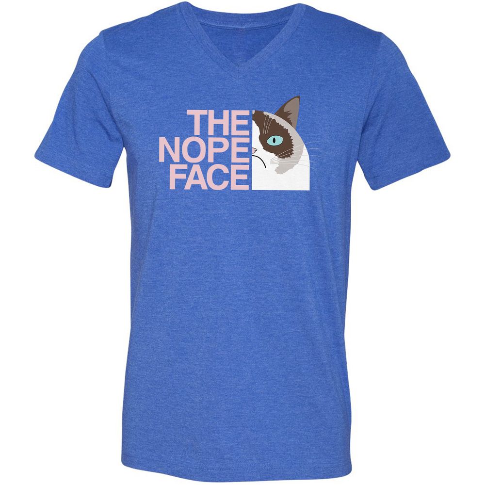 Unisex V-Neck T-Shirt - 6GLSHY9C - Heather True Royal - 14