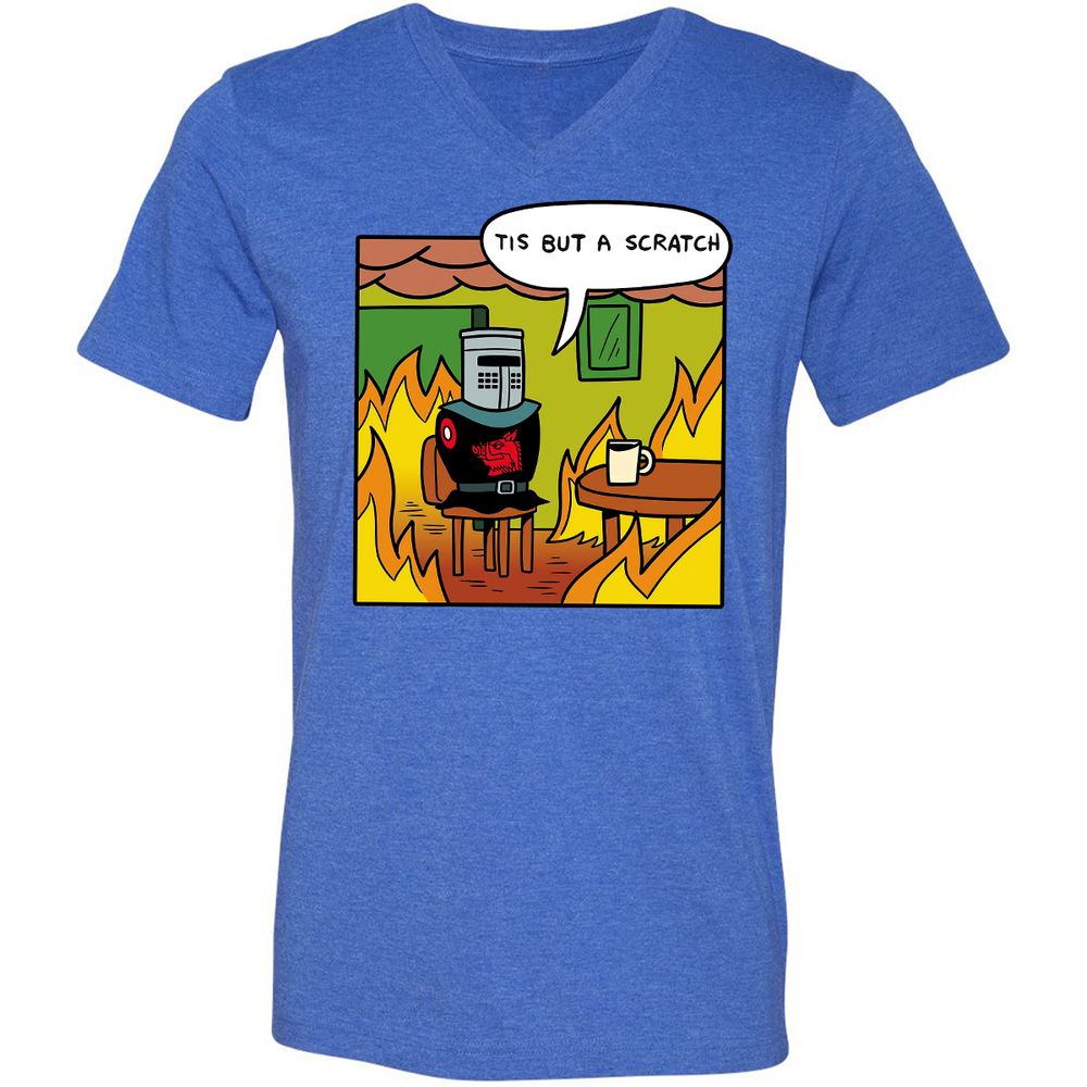 Unisex V-Neck T-Shirt - B2739Q57 - Heather True Royal - 14