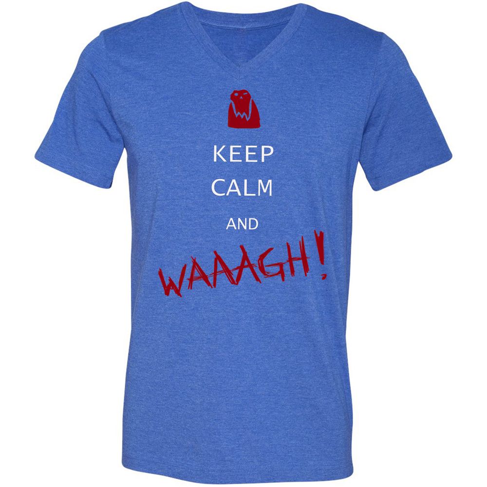 Unisex V-Neck T-Shirt - 4PCUZHVR - Heather True Royal - 14