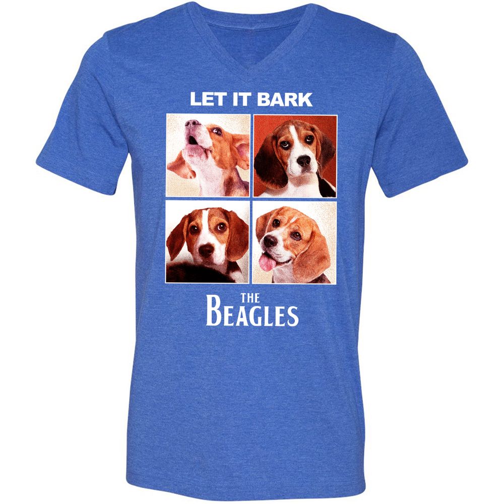 Unisex V-Neck T-Shirt - MFAV9ACB - Heather True Royal - 14