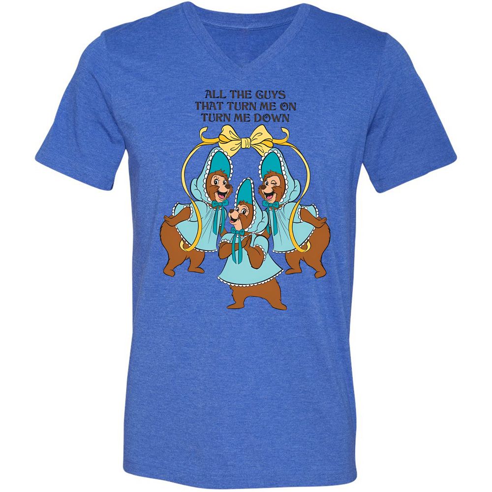 Unisex V-Neck T-Shirt - 7X4QUY5R - Heather True Royal - 14