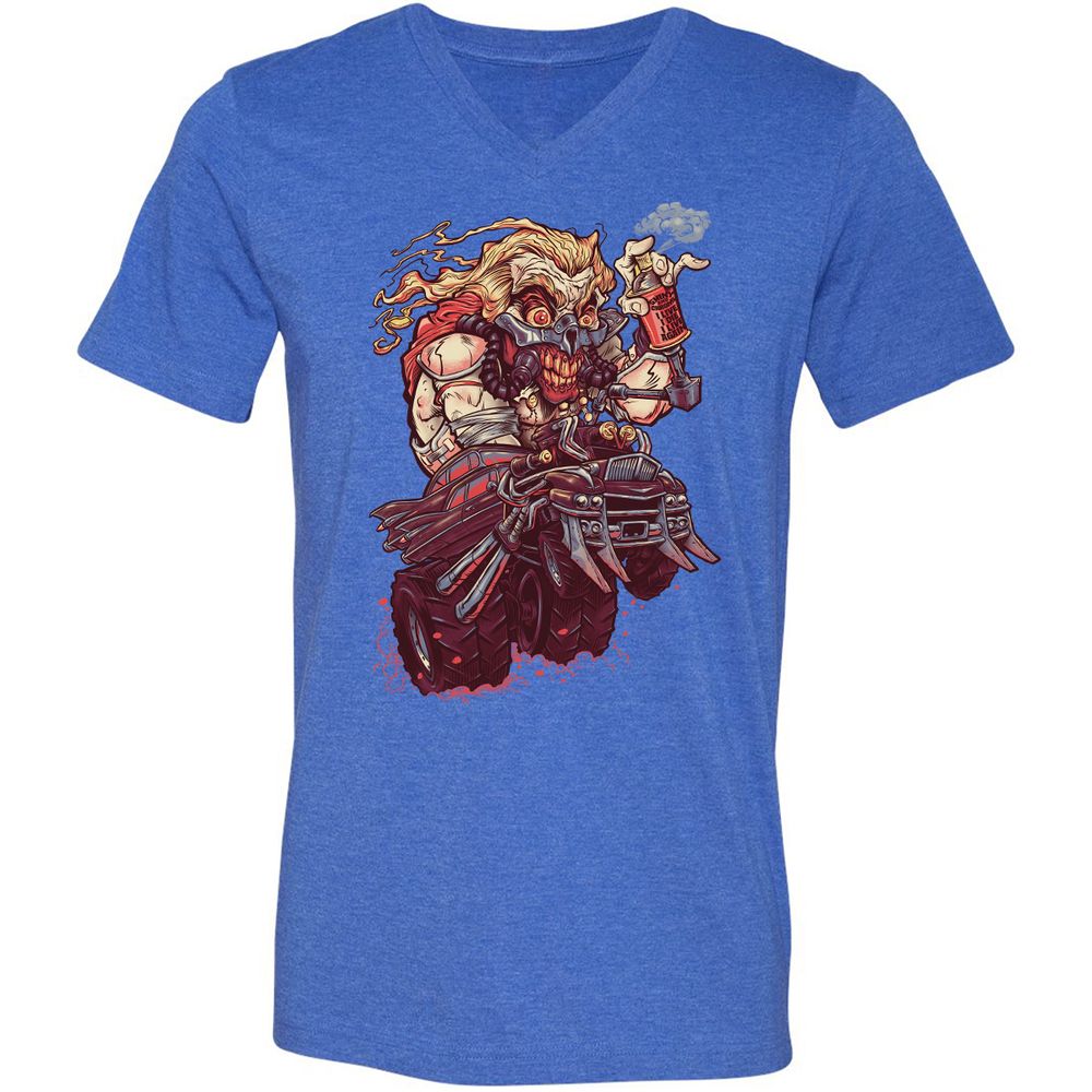 Unisex V-Neck T-Shirt - HW6J1GAG - Heather True Royal - 14