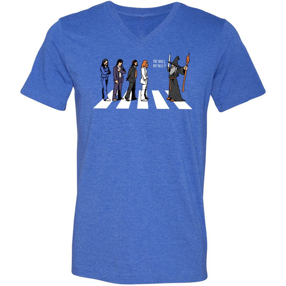 Unisex V-Neck T-Shirt - EELY7DAH - Heather True Royal - 14