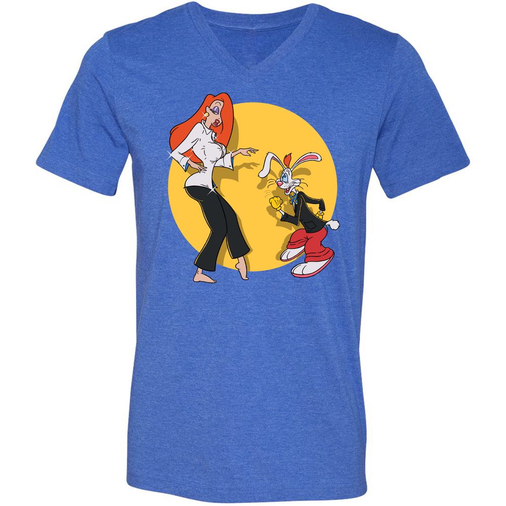 Unisex V-Neck T-Shirt - T273WPU5 - Heather True Royal - 14