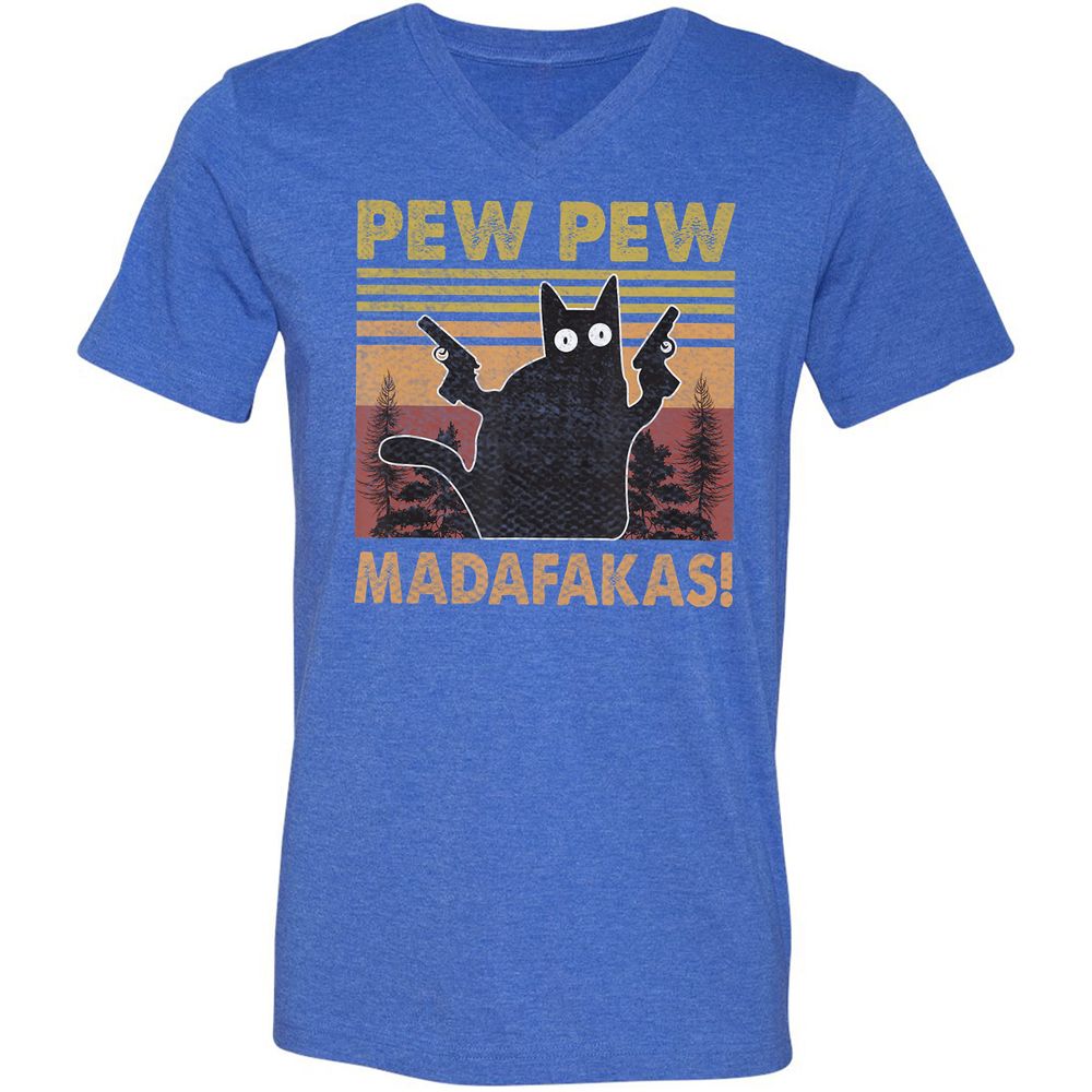 Unisex V-Neck T-Shirt - DM5L7SKW - Heather True Royal - 14