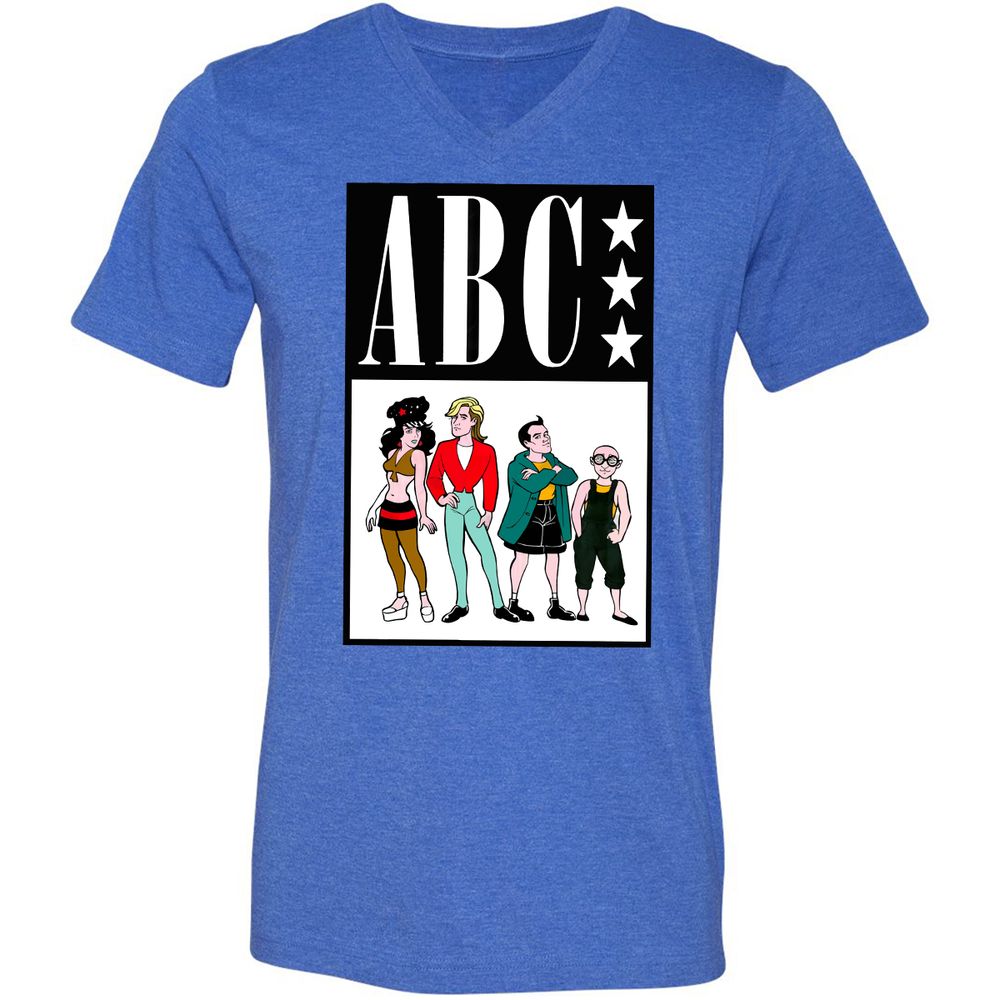 Unisex V-Neck T-Shirt - Q5R63BBW - Heather True Royal - 14