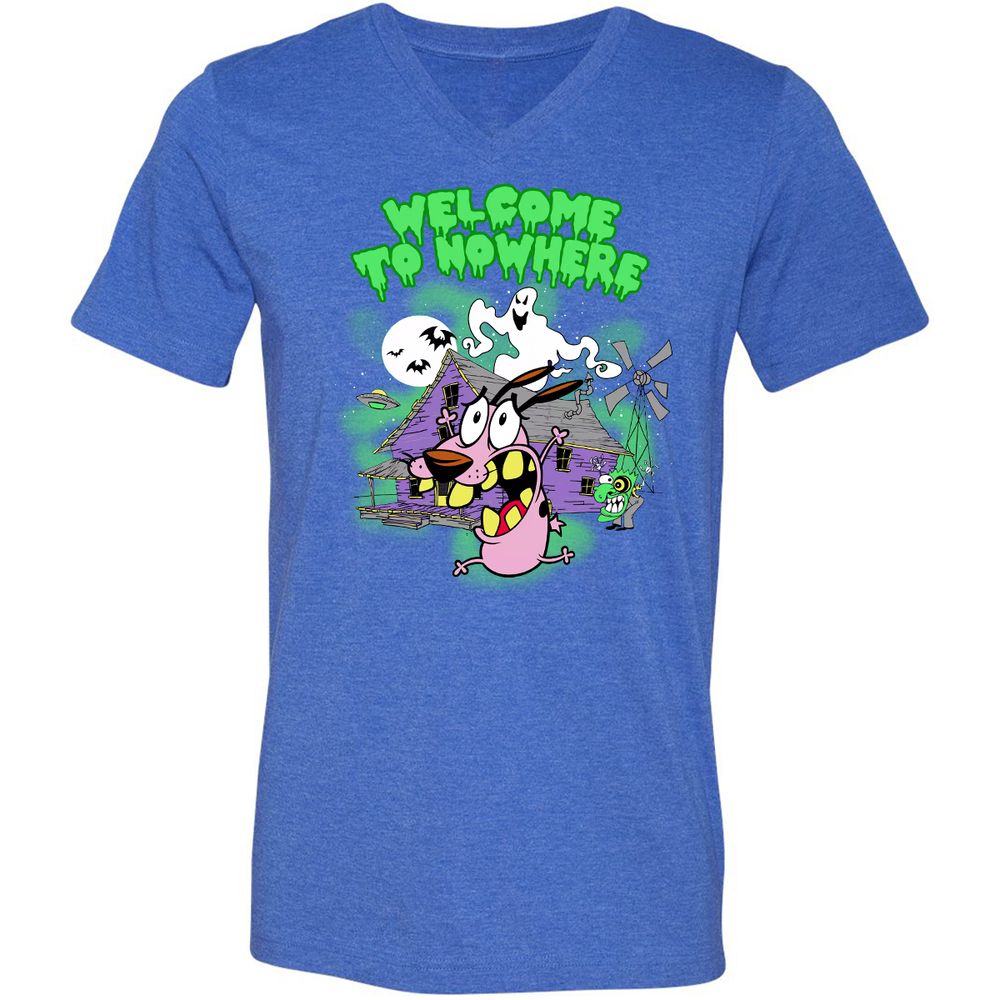 Unisex V-Neck T-Shirt - 3RLZRZQK - Heather True Royal - 14