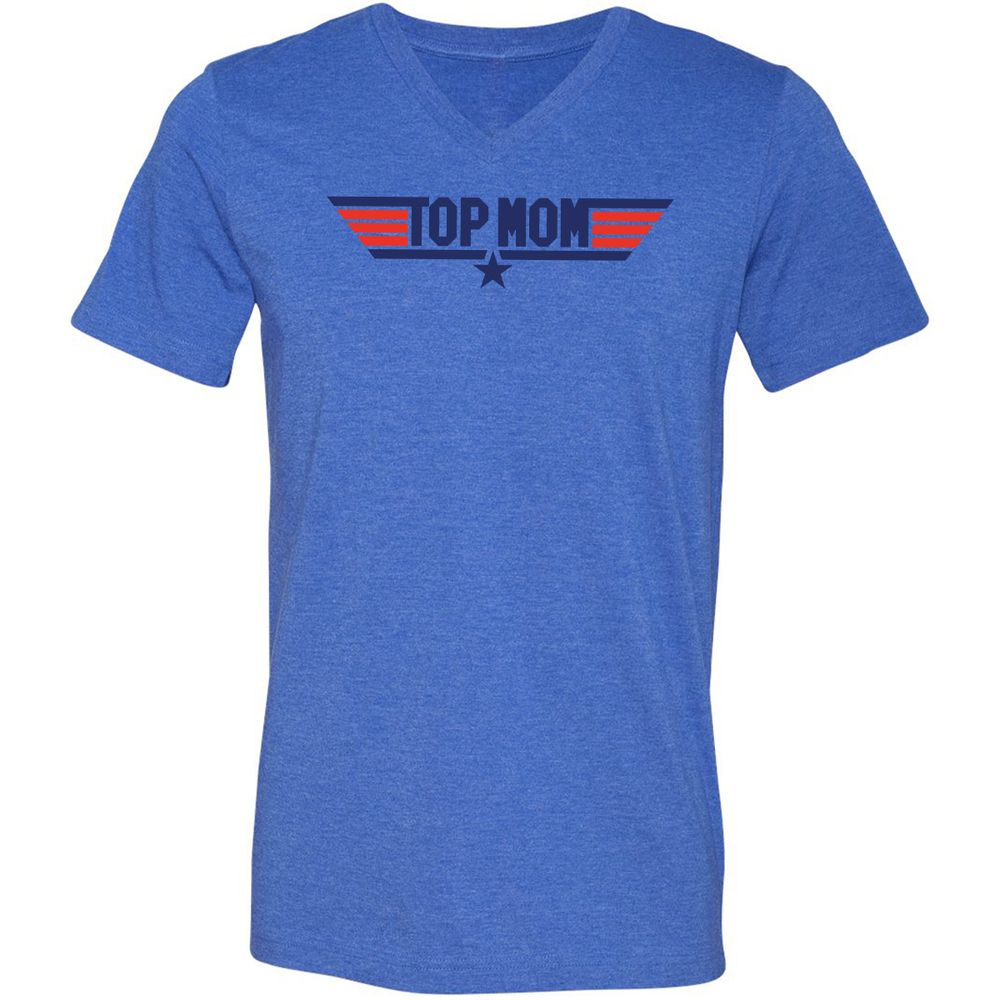 Unisex V-Neck T-Shirt - 3HX2CGGQ - Heather True Royal - 14
