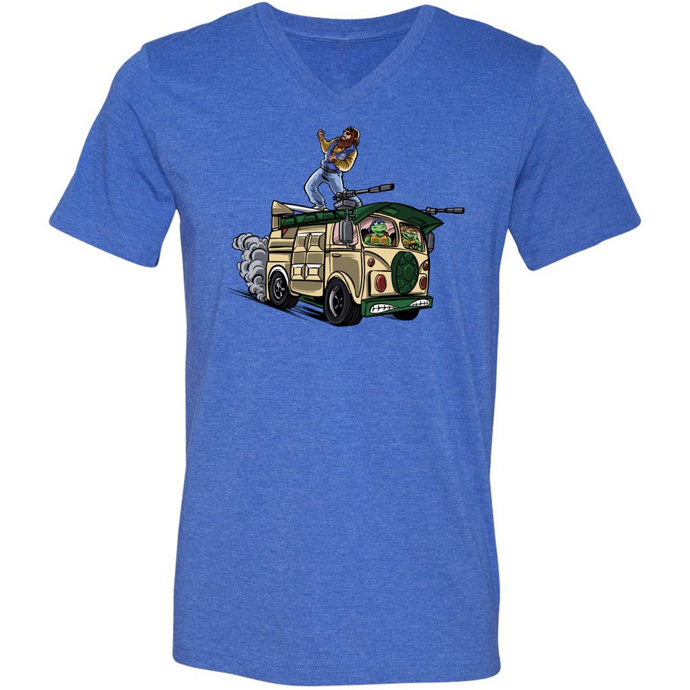 Unisex V-Neck T-Shirt - EYEQUJ66 - Heather True Royal - 14