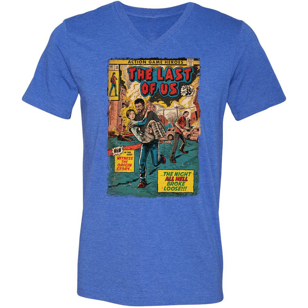Unisex V-Neck T-Shirt - 66ESQ295 - Heather True Royal - 14