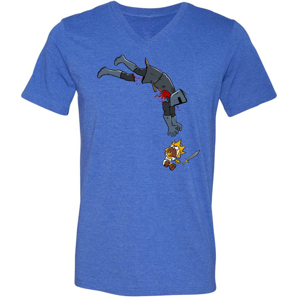 Unisex V-Neck T-Shirt - 4NC6AP3Z - Heather True Royal - 14