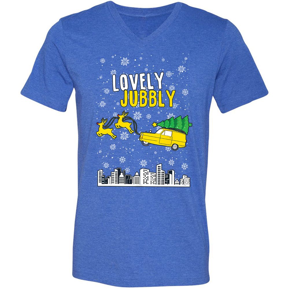 Unisex V-Neck T-Shirt - KV2KPCXC - Heather True Royal - 14