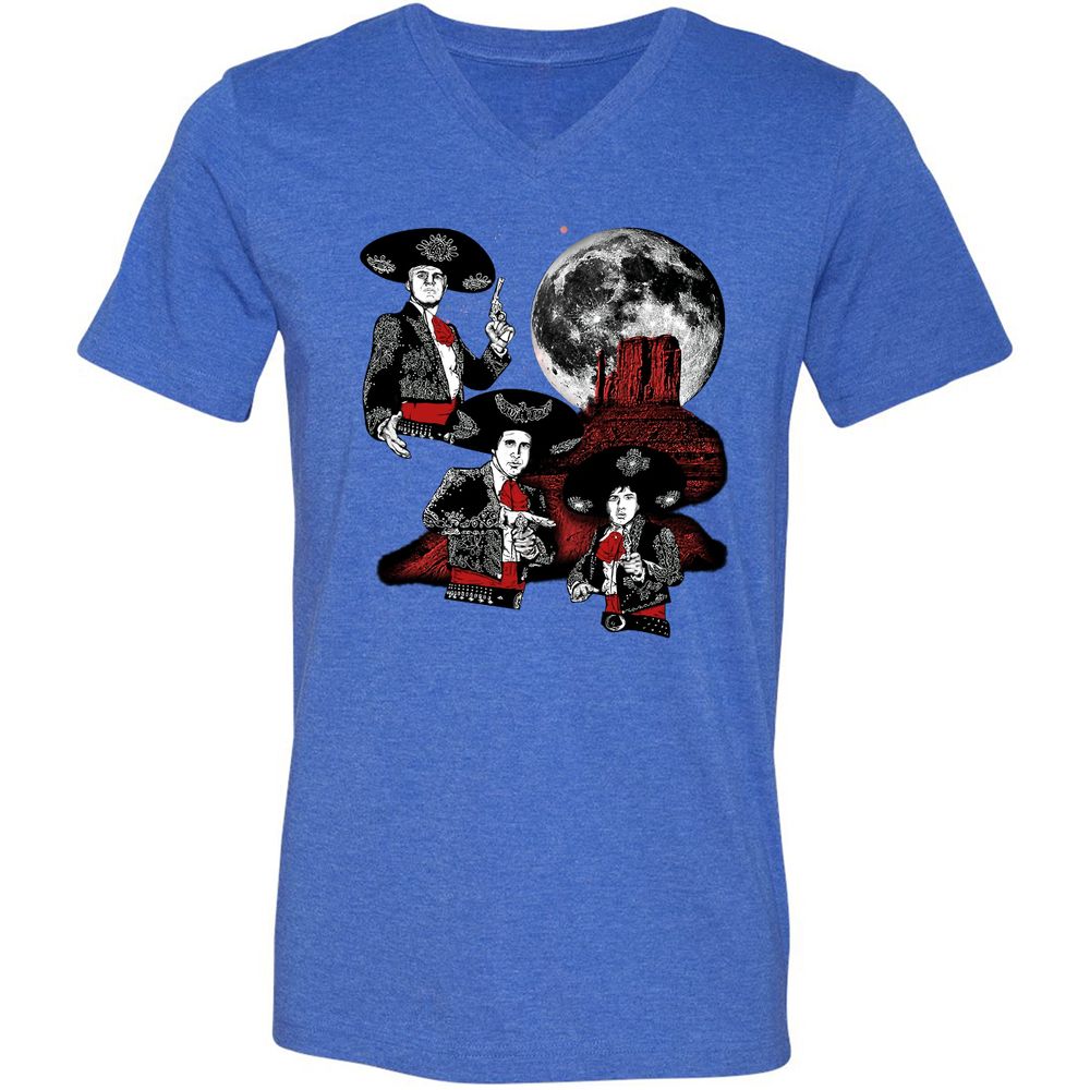 Unisex V-Neck T-Shirt - YW8XA733 - Heather True Royal - 14