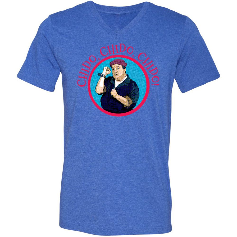 Unisex V-Neck T-Shirt - JVBUAUHU - Heather True Royal - 14