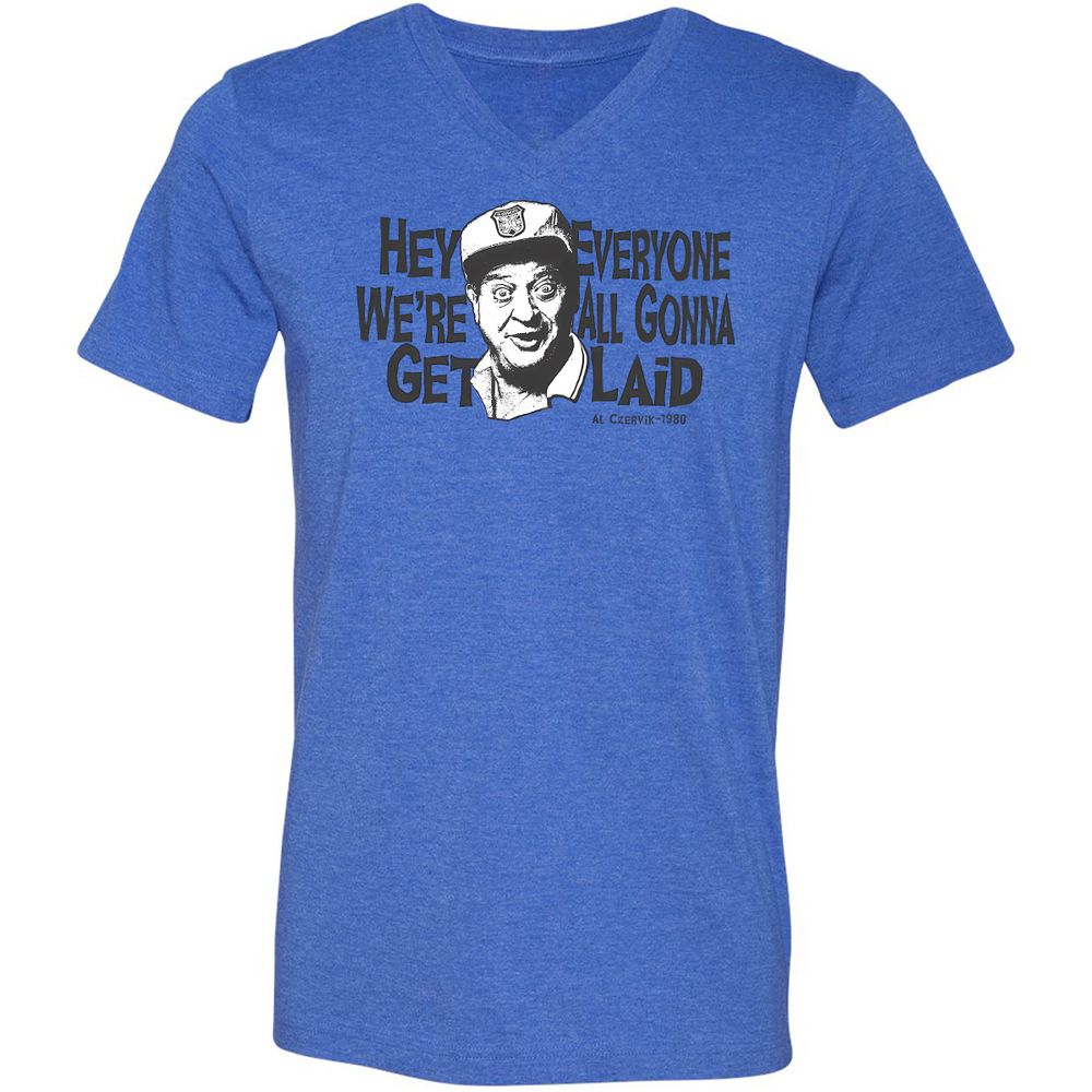 Unisex V-Neck T-Shirt - QH64ZL82 - Heather True Royal - 14