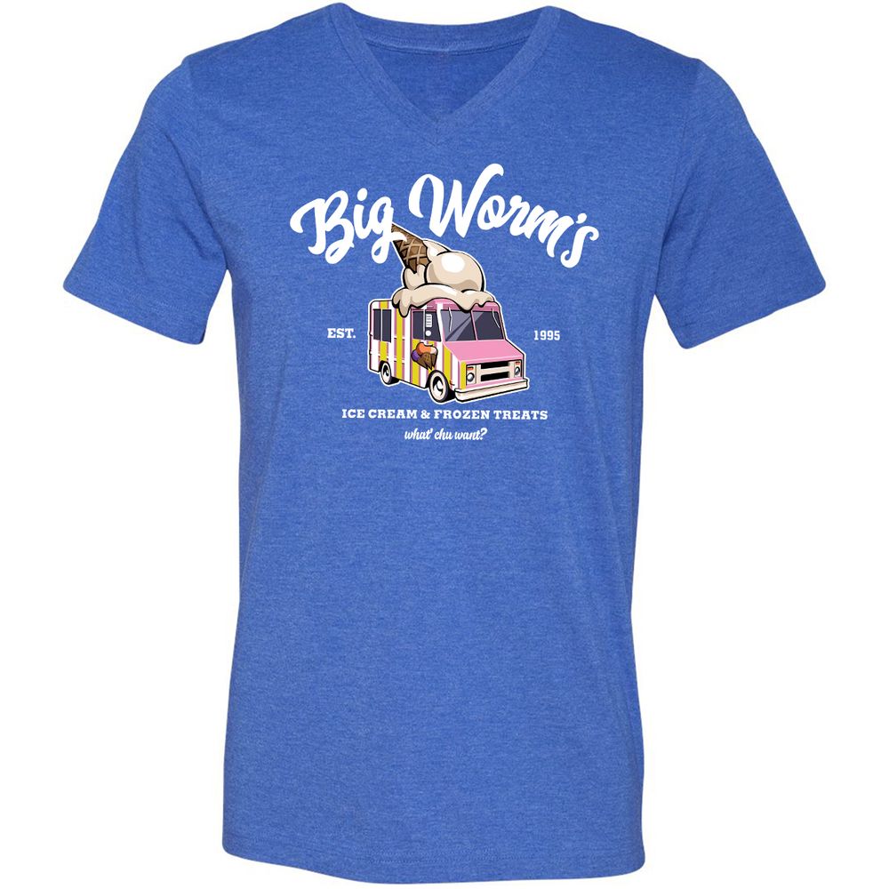 Unisex V-Neck T-Shirt - 7M14HXNK - Heather True Royal - 14
