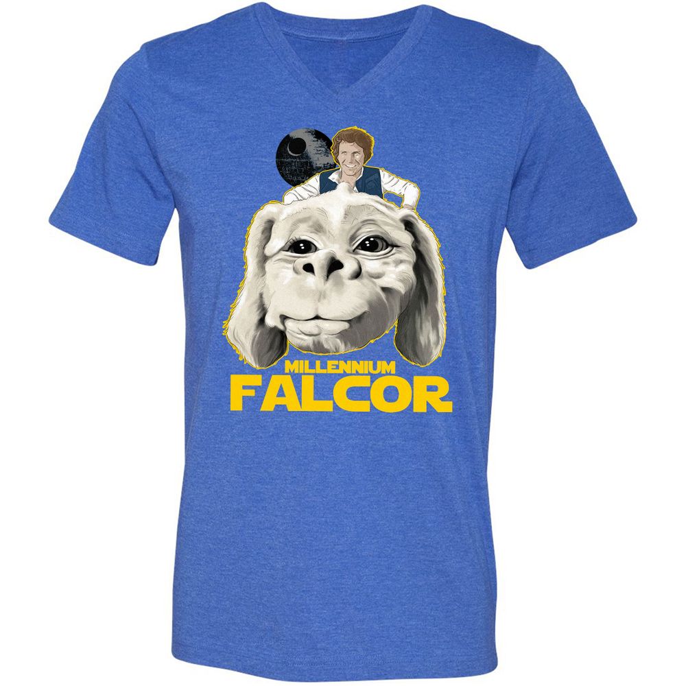 Unisex V-Neck T-Shirt - JA3L4G44 - Heather True Royal - 14