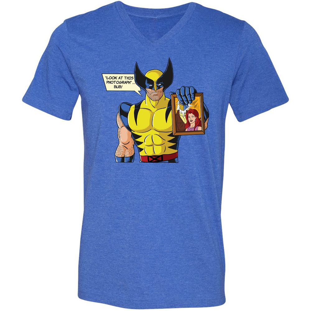 Unisex V-Neck T-Shirt - AZQ36GDN - Heather True Royal - 14