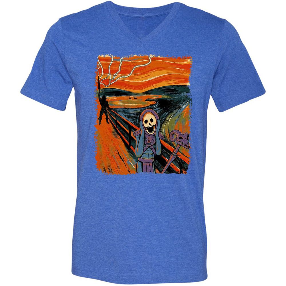 Unisex V-Neck T-Shirt - VSHACUC5 - Heather True Royal - 14