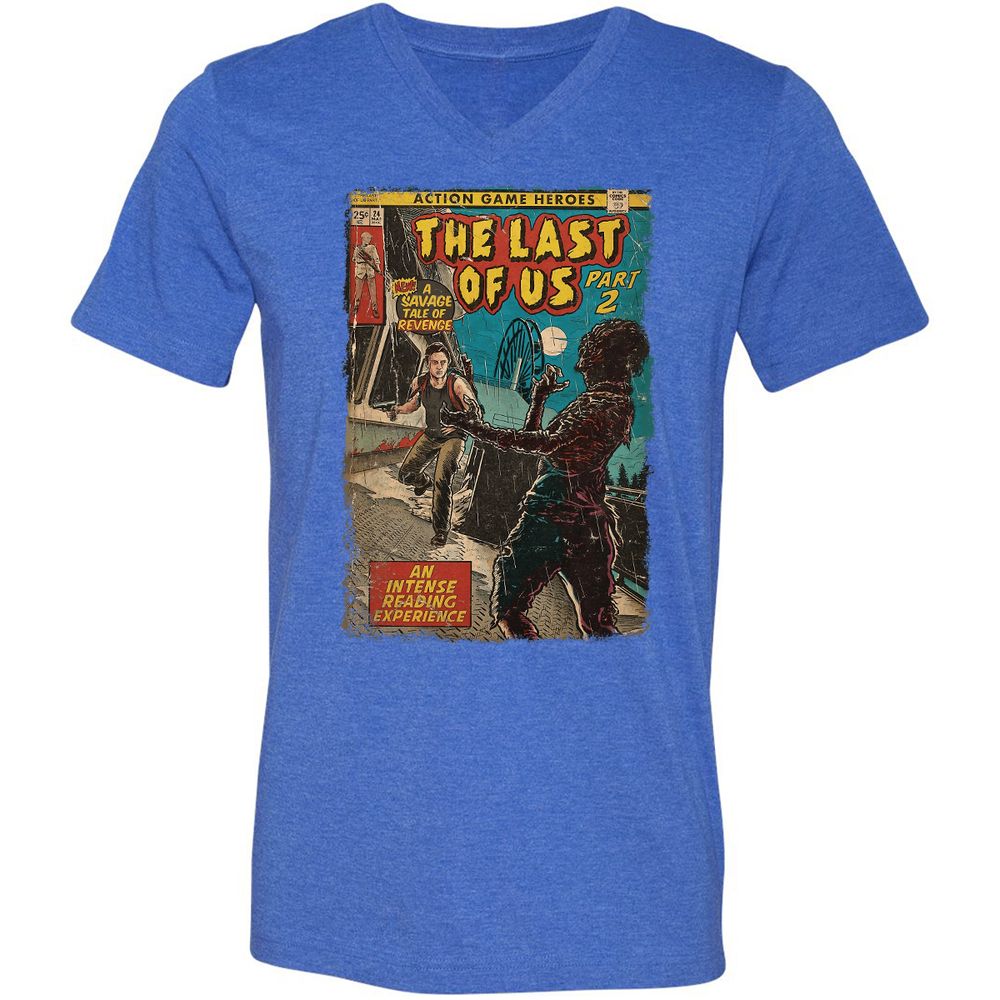 Unisex V-Neck T-Shirt - WPK3M4SE - Heather True Royal - 14