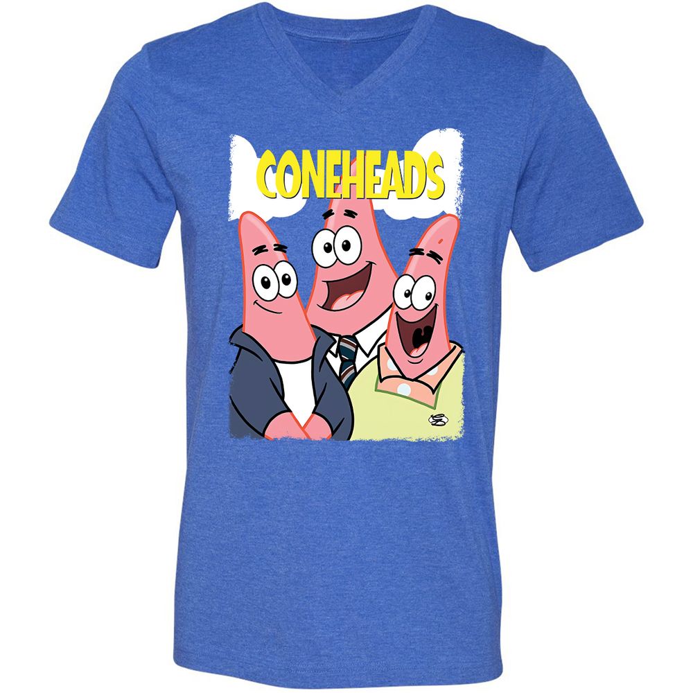 Unisex V-Neck T-Shirt - 9VHB1SBE - Heather True Royal - 14