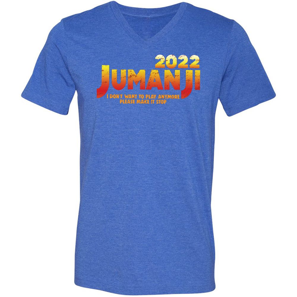 Unisex V-Neck T-Shirt - K5E58FZB - Heather True Royal - 14