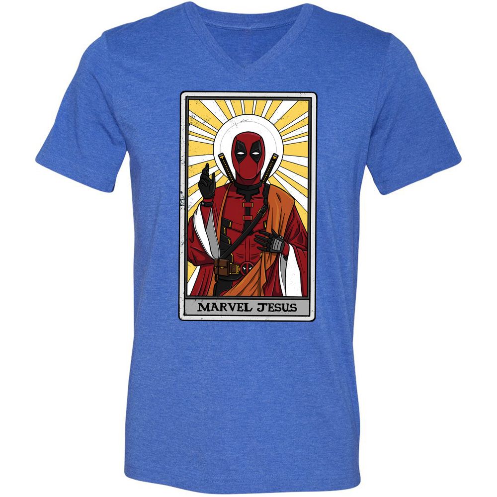 Unisex V-Neck T-Shirt - HNN46VPE - Heather True Royal - 14