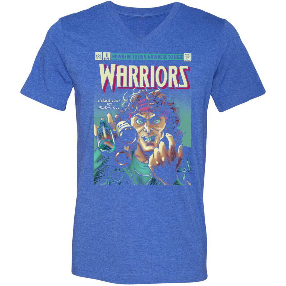 Unisex V-Neck T-Shirt - UE4J8LM5 - Heather True Royal - 14