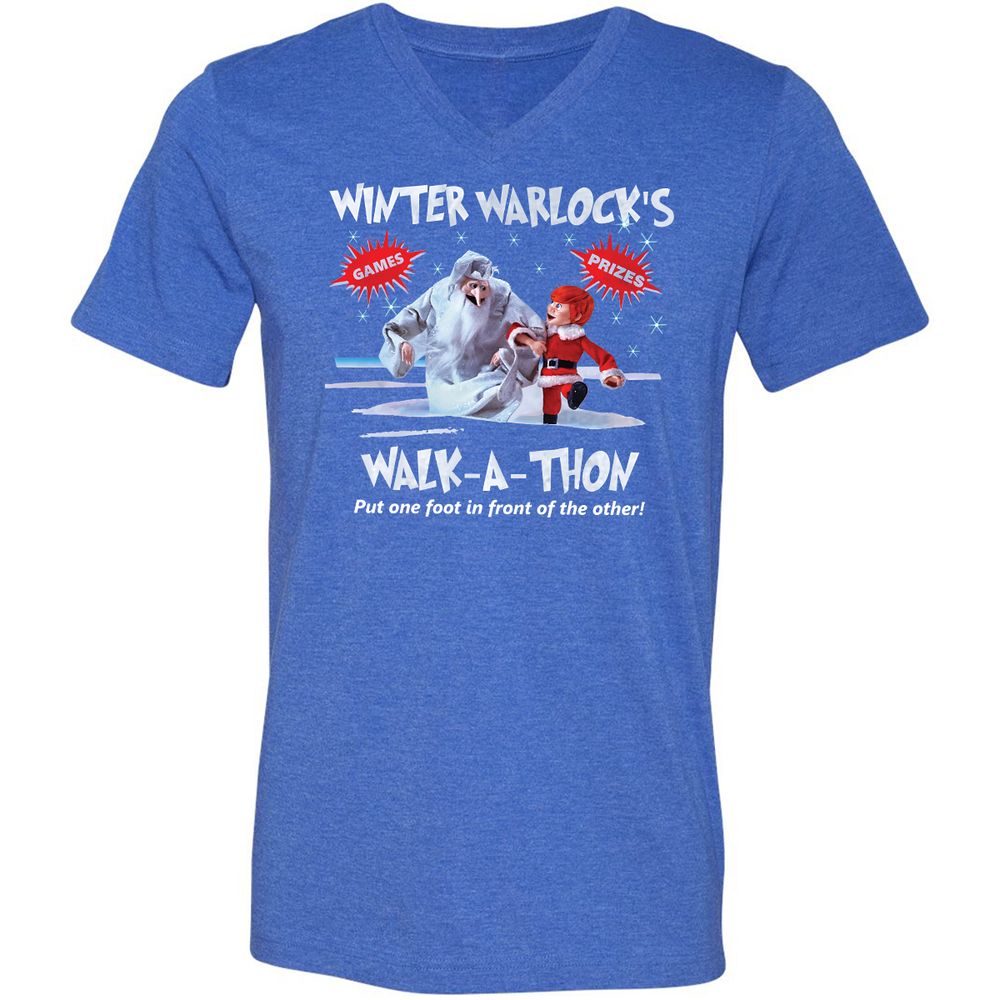 Unisex V-Neck T-Shirt - H9KP1WN9 - Heather True Royal - 14